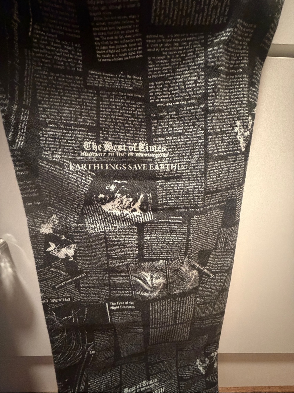 Reformation Black Jeans with Printed Pattern